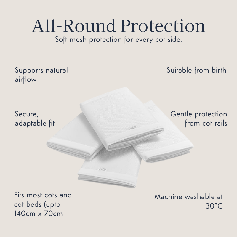 4 Pack Breathable Cot Bumpers