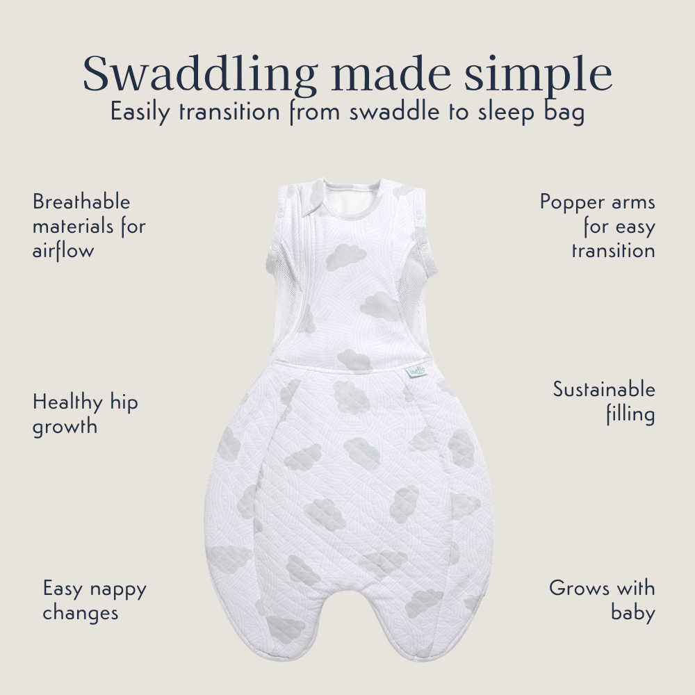 Swaddle to Sleep Bag 2.5 Tog - 0-4M All Seasons