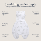 Swaddle to Sleep Bag 2.5 Tog - 0-4M All Seasons