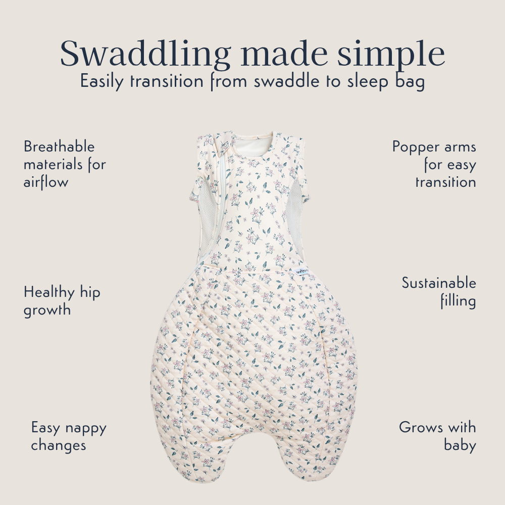Swaddle to Sleep Bag 2.5 Tog - 0-4M All Seasons