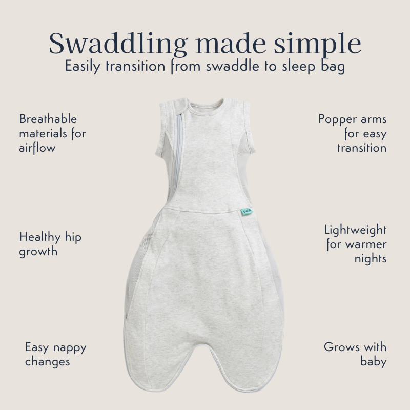 Swaddle to Sleep Bag 0.5 Tog - 0-4M Lightweight