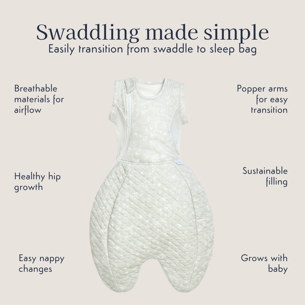 Swaddle to Sleep Bag 2.5 Tog - 0-4M All Seasons