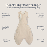 Swaddle to Sleep Bag 2.5 Tog - 0-4M All Seasons